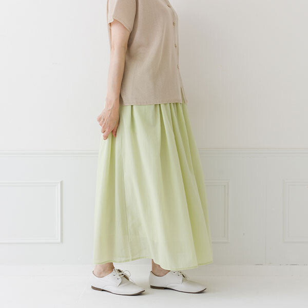 【crea delice】絲光棉雙層鬆緊腰長裙 Japan E-Shop
