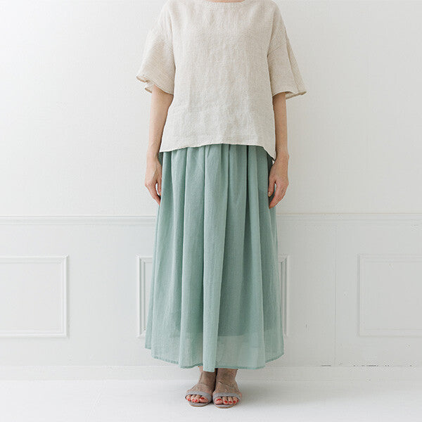 【crea delice】絲光棉雙層鬆緊腰長裙 Japan E-Shop