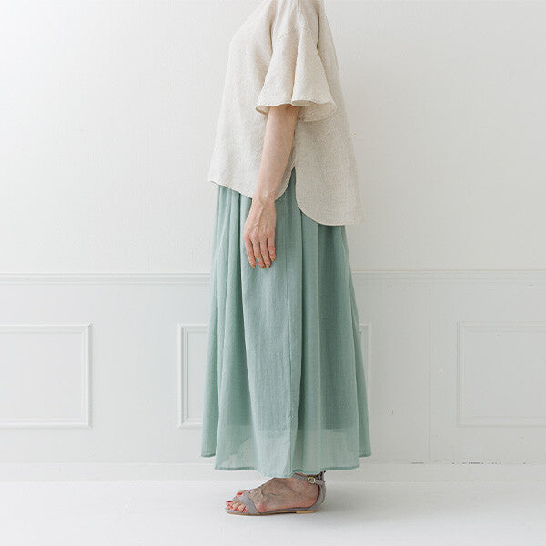 【crea delice】絲光棉雙層鬆緊腰長裙 Japan E-Shop