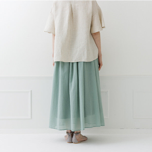 【crea delice】絲光棉雙層鬆緊腰長裙 Japan E-Shop