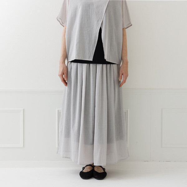【crea delice】絲光棉雙層鬆緊腰長裙 Japan E-Shop