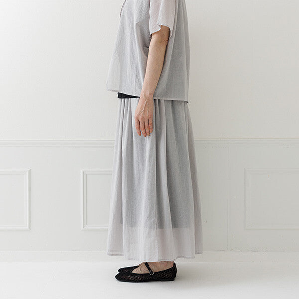 【crea delice】絲光棉雙層鬆緊腰長裙 Japan E-Shop
