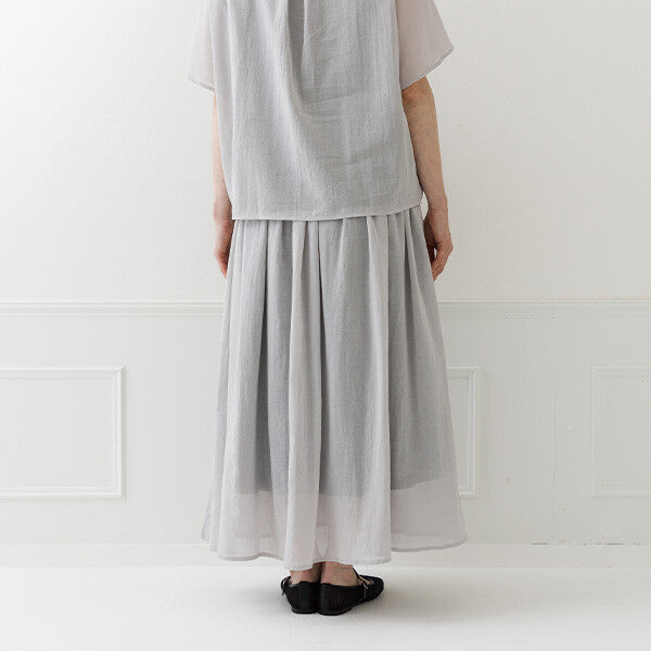 【crea delice】絲光棉雙層鬆緊腰長裙 Japan E-Shop