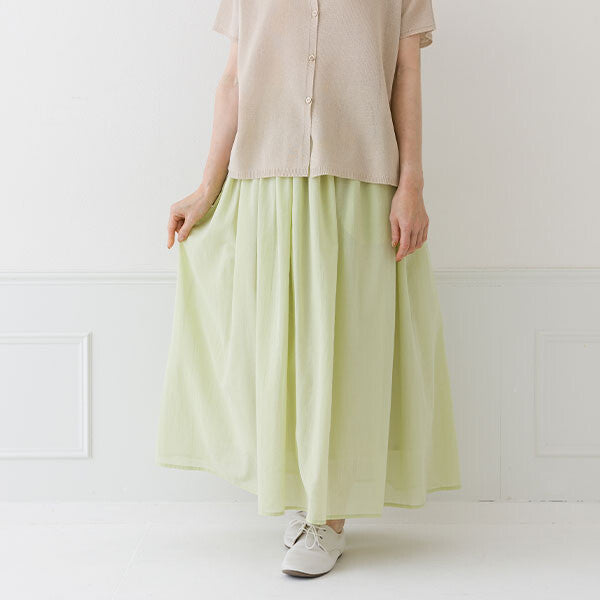【crea delice】絲光棉雙層鬆緊腰長裙 Japan E-Shop