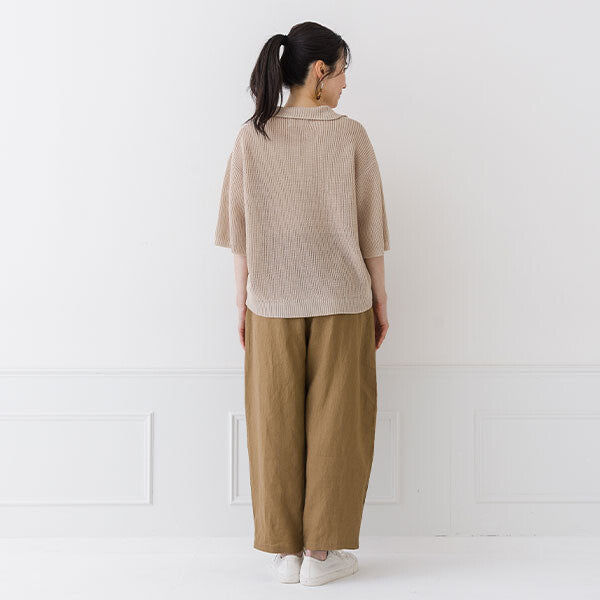 【crea delice】亞麻感日常剪裁針織上衣 Japan E-Shop