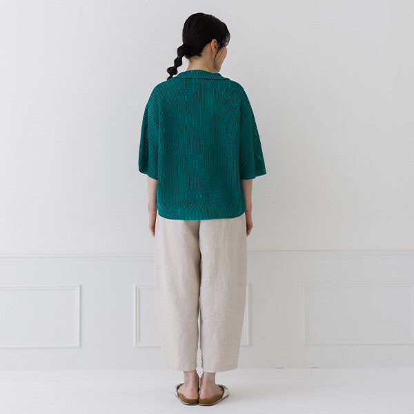 【crea delice】亞麻感日常剪裁針織上衣 Japan E-Shop
