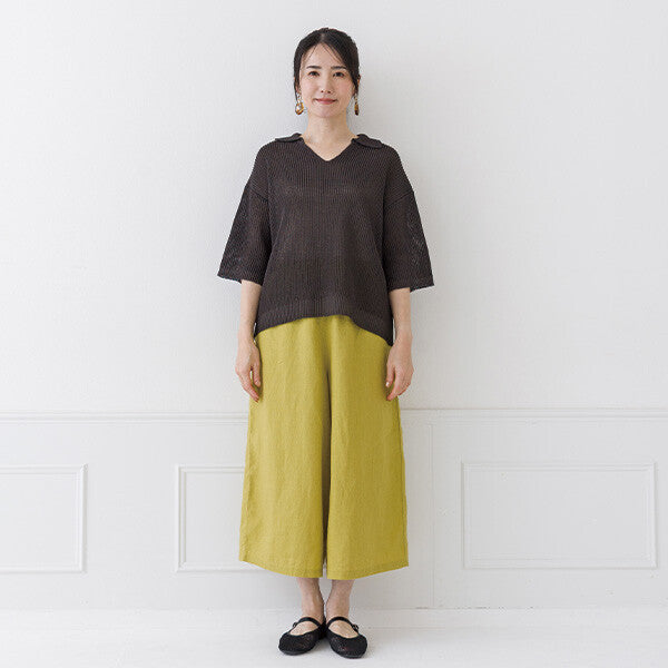 【crea delice】亞麻感日常剪裁針織上衣 Japan E-Shop