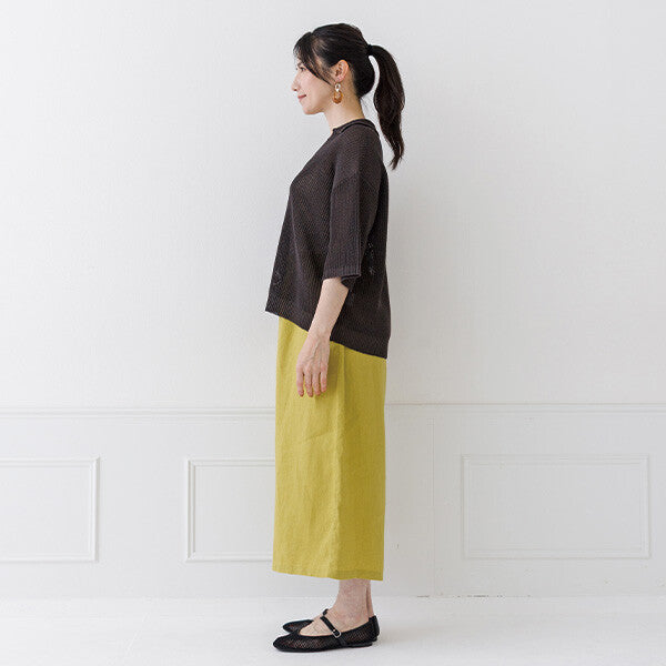【crea delice】亞麻感日常剪裁針織上衣 Japan E-Shop