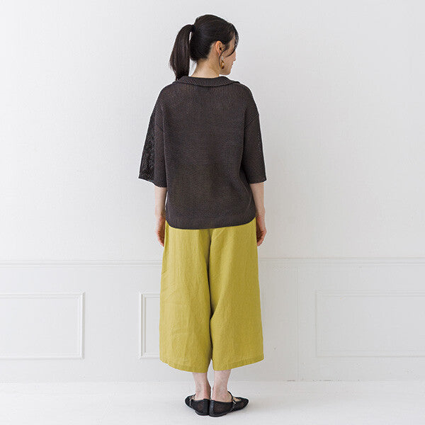 【crea delice】亞麻感日常剪裁針織上衣 Japan E-Shop