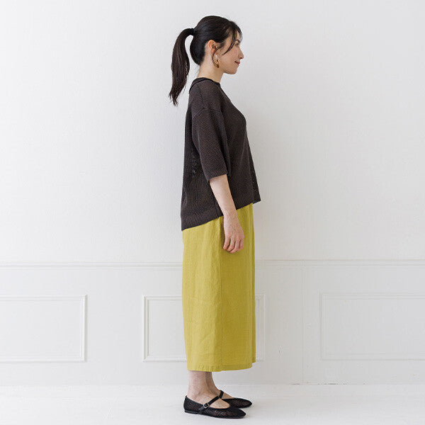 【crea delice】亞麻感日常剪裁針織上衣 Japan E-Shop