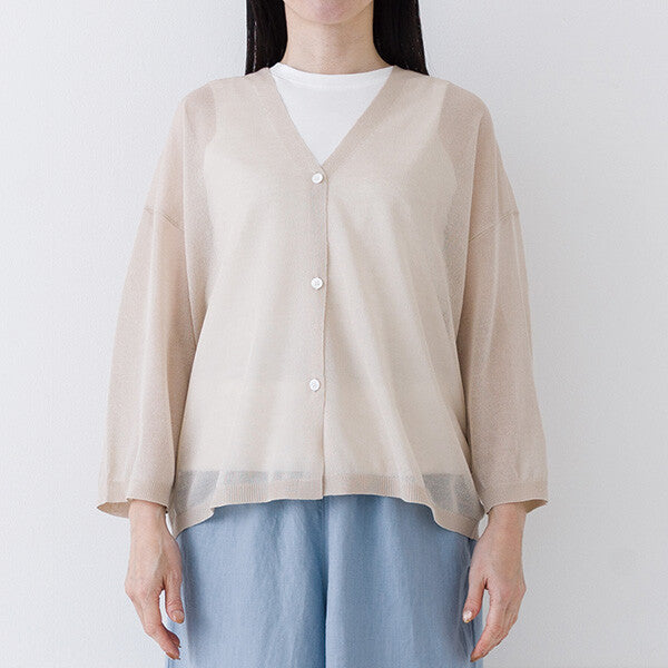【crea delice】亞麻感V領寬版針織外套 Japan E-Shop