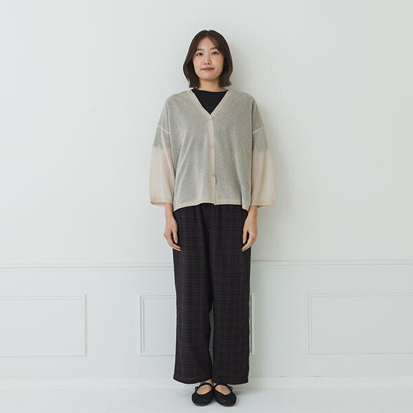 【crea delice】亞麻感V領寬版針織外套 Japan E-Shop