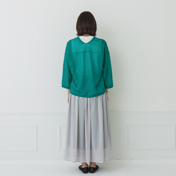 【crea delice】亞麻感V領寬版針織外套 Japan E-Shop