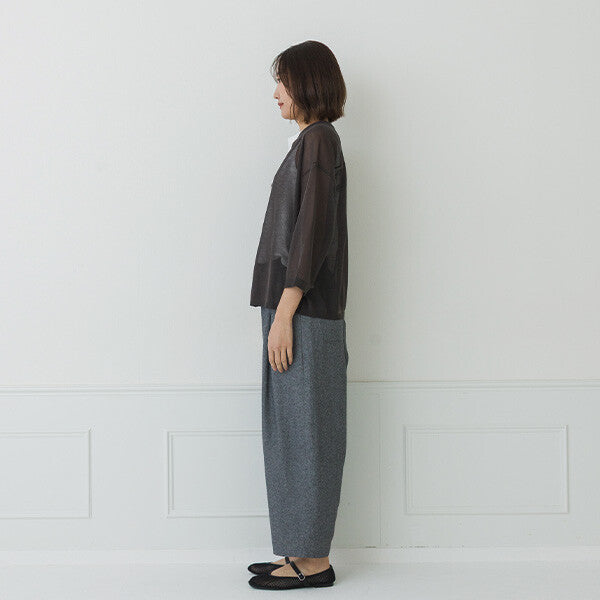 【crea delice】亞麻感V領寬版針織外套 Japan E-Shop