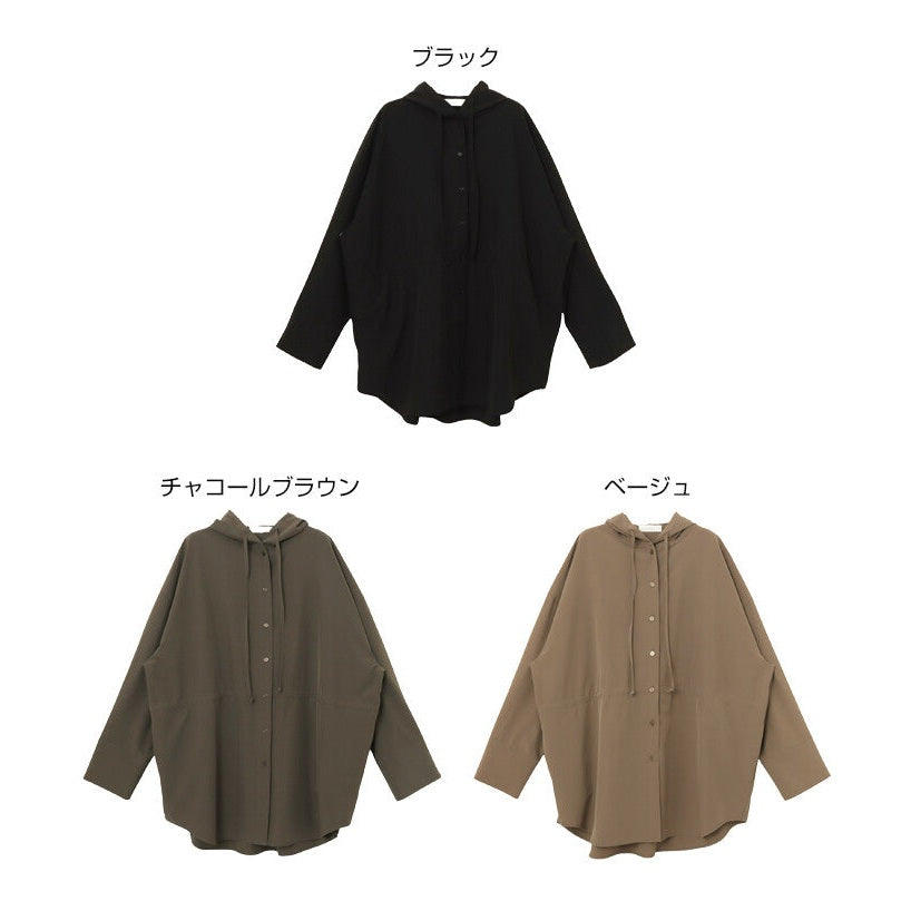 【evernavy】防曬快乾兩用連帽長袖襯衫 寬鬆長版 Japan E-Shop