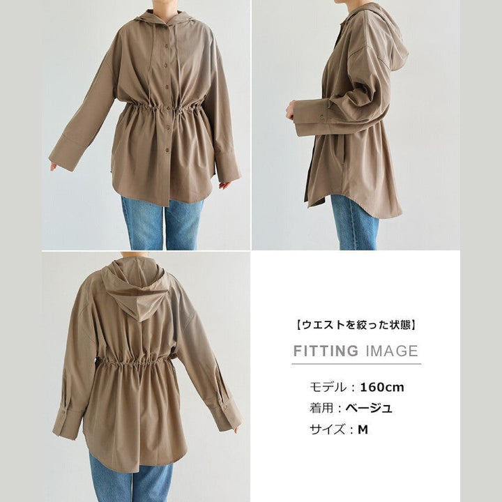【evernavy】防曬快乾兩用連帽長袖襯衫 寬鬆長版 Japan E-Shop