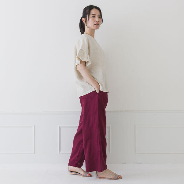 【crea delice】亞麻荷葉袖寬版襯衫 Japan E-Shop