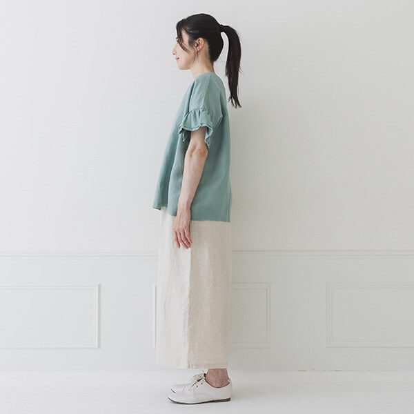 【crea delice】亞麻荷葉袖寬版襯衫 Japan E-Shop