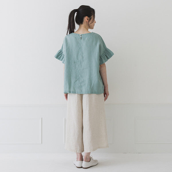 【crea delice】亞麻荷葉袖寬版襯衫 Japan E-Shop