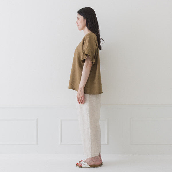 【crea delice】亞麻荷葉袖寬版襯衫 Japan E-Shop