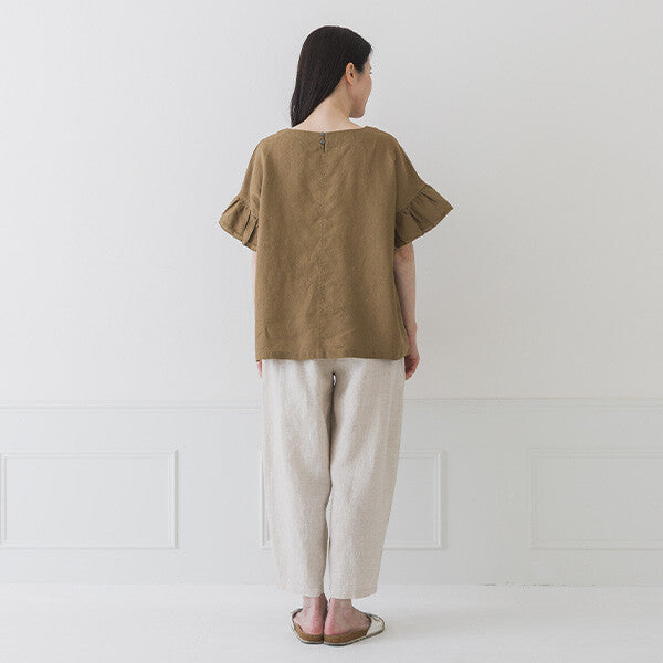 【crea delice】亞麻荷葉袖寬版襯衫 Japan E-Shop