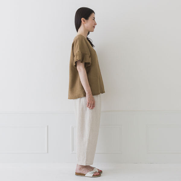 【crea delice】亞麻荷葉袖寬版襯衫 Japan E-Shop