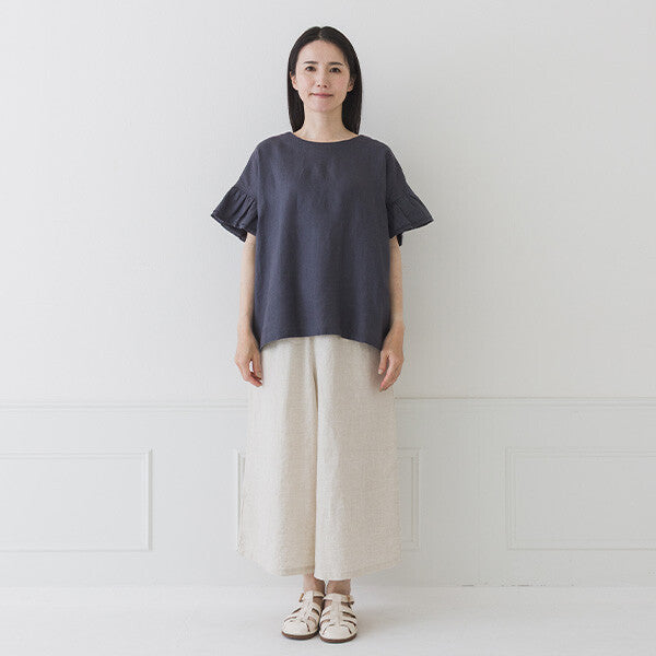 【crea delice】亞麻荷葉袖寬版襯衫 Japan E-Shop