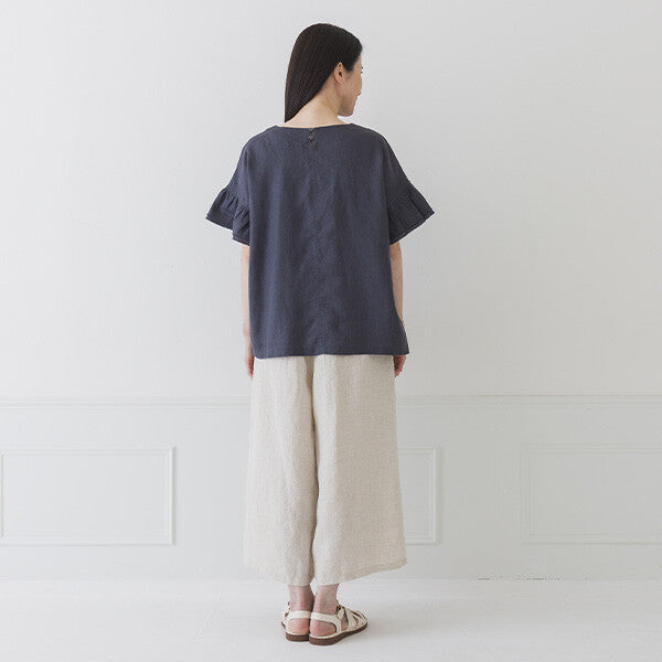 【crea delice】亞麻荷葉袖寬版襯衫 Japan E-Shop