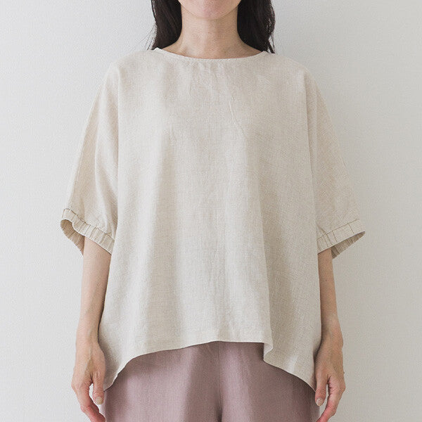 【crea delice】亞麻泡泡袖寬版短袖襯衫 Japan E-Shop