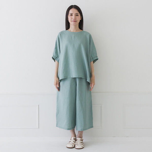 【crea delice】亞麻泡泡袖寬版短袖襯衫 Japan E-Shop