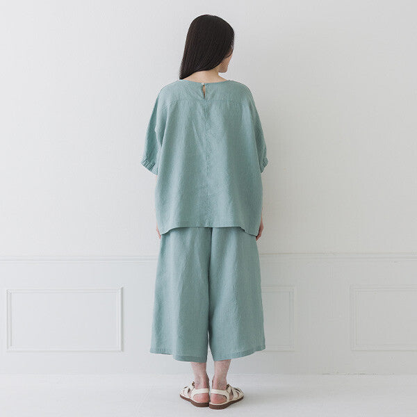 【crea delice】亞麻泡泡袖寬版短袖襯衫 Japan E-Shop
