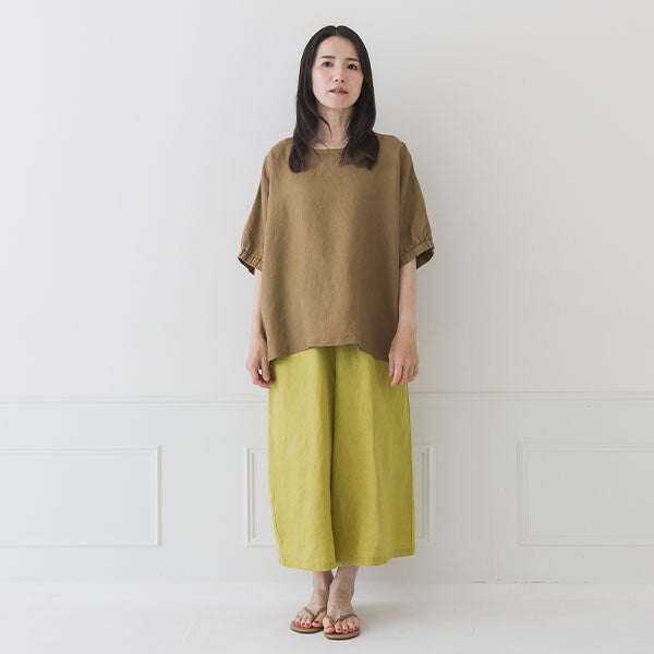 【crea delice】亞麻泡泡袖寬版短袖襯衫 Japan E-Shop