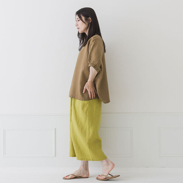 【crea delice】亞麻泡泡袖寬版短袖襯衫 Japan E-Shop