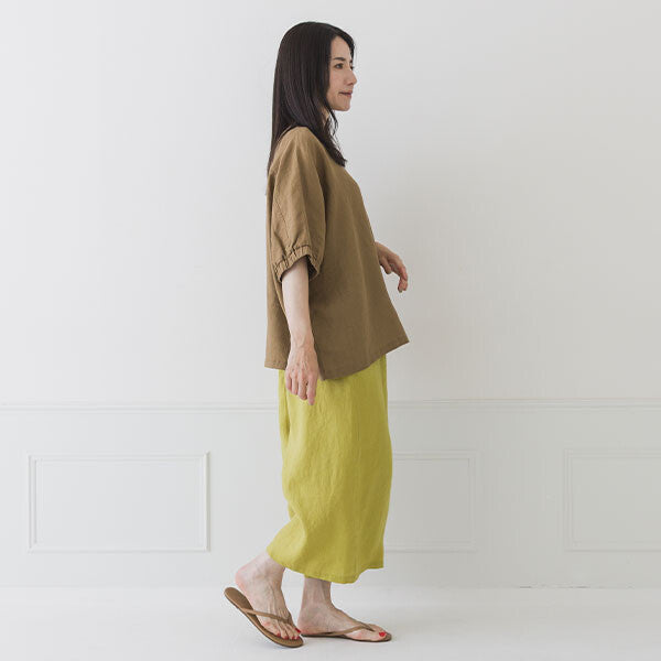 【crea delice】亞麻泡泡袖寬版短袖襯衫 Japan E-Shop