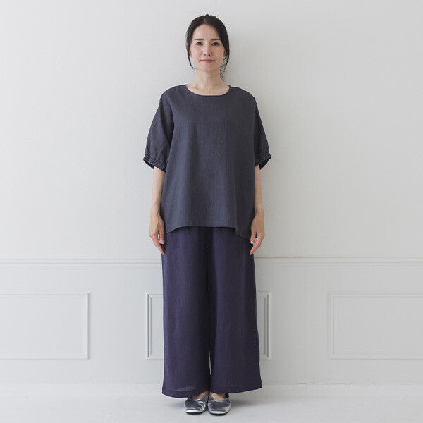 【crea delice】亞麻泡泡袖寬版短袖襯衫 Japan E-Shop