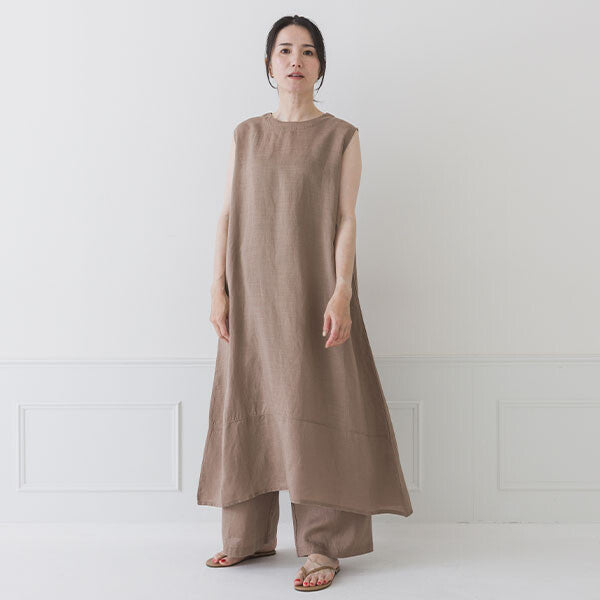 【crea delice】纖維素亞麻無袖A字洋裝 Japan E-Shop