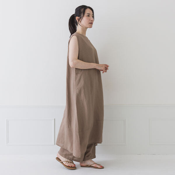 【crea delice】纖維素亞麻無袖A字洋裝 Japan E-Shop