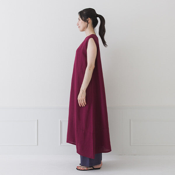 【crea delice】纖維素亞麻無袖A字洋裝 Japan E-Shop