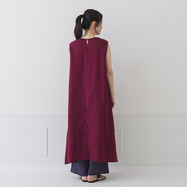 【crea delice】纖維素亞麻無袖A字洋裝 Japan E-Shop