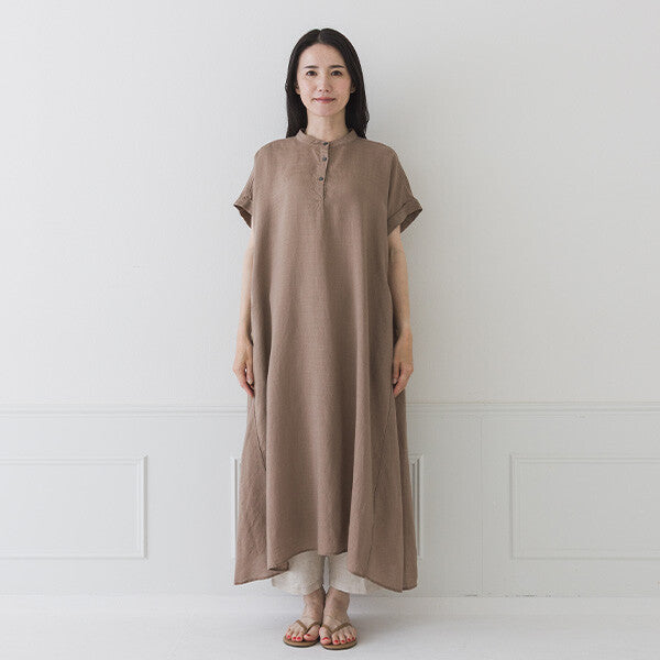 【crea delice】纖維素亞麻法式袖洋裝 Japan E-Shop