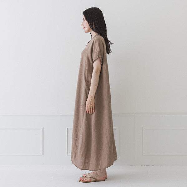 【crea delice】纖維素亞麻法式袖洋裝 Japan E-Shop