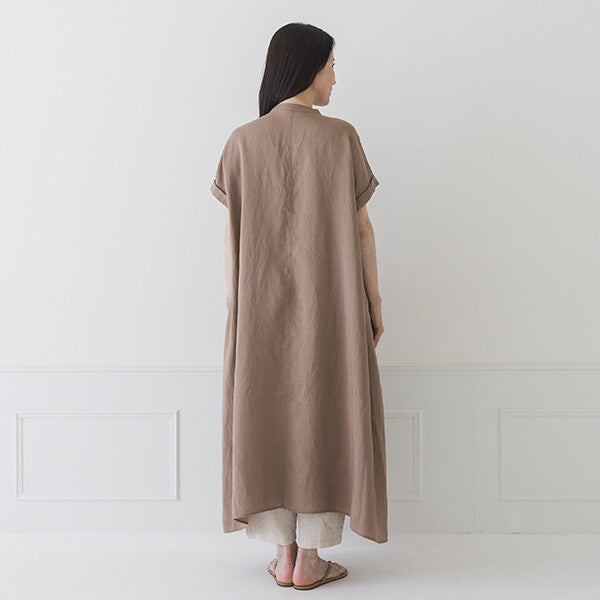 【crea delice】纖維素亞麻法式袖洋裝 Japan E-Shop