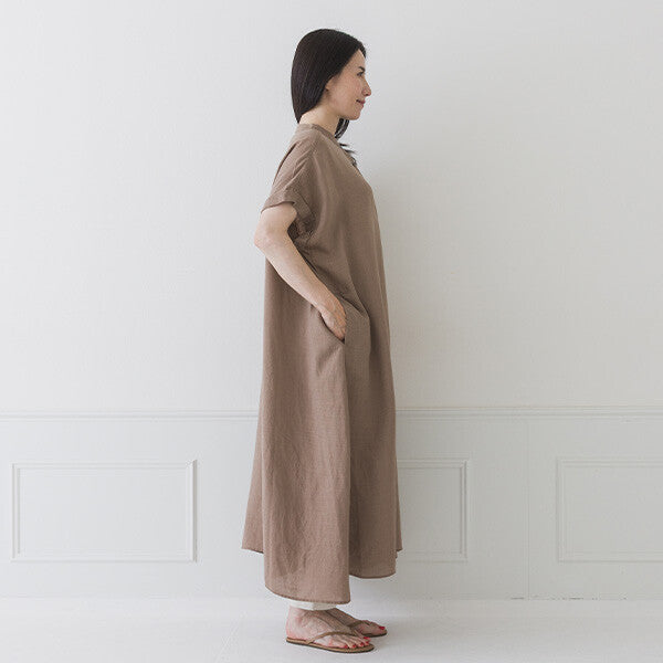 【crea delice】纖維素亞麻法式袖洋裝 Japan E-Shop