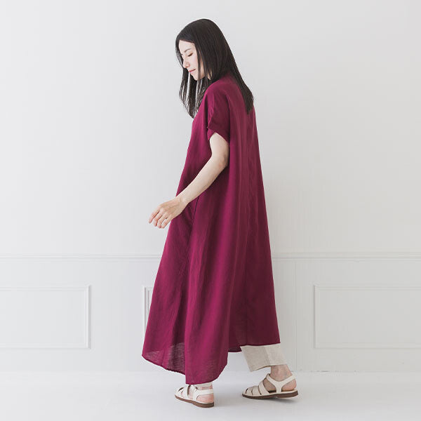 【crea delice】纖維素亞麻法式袖洋裝 Japan E-Shop
