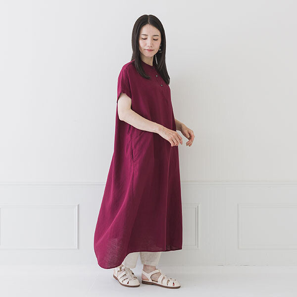 【crea delice】纖維素亞麻法式袖洋裝 Japan E-Shop