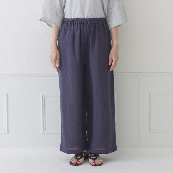 【crea delice】纖維素亞麻寬直筒長褲 Japan E-Shop