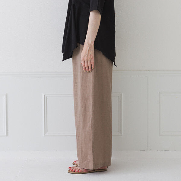 【crea delice】纖維素亞麻寬直筒長褲 Japan E-Shop