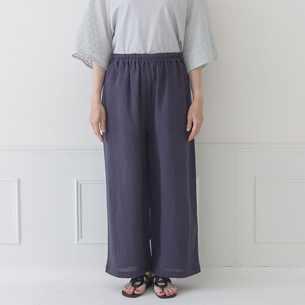 【crea delice】纖維素亞麻寬直筒長褲 Japan E-Shop