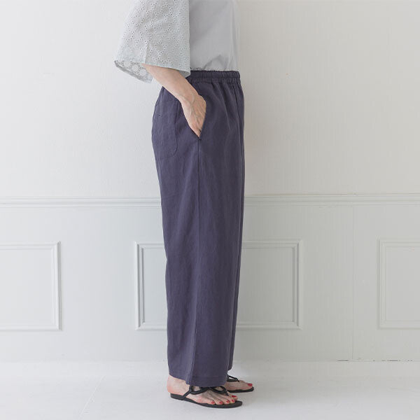 【crea delice】纖維素亞麻寬直筒長褲 Japan E-Shop