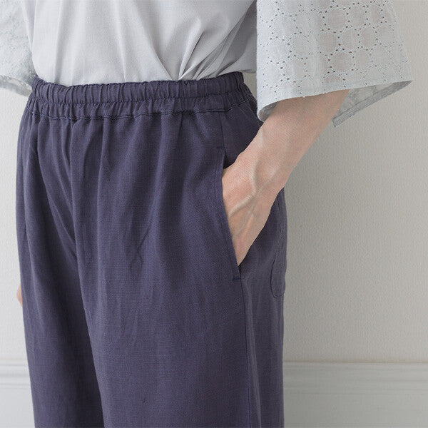 【crea delice】纖維素亞麻寬直筒長褲 Japan E-Shop